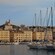 The Romanesque Marseille Cathedral perched on a hill overlooking the port of Marseille